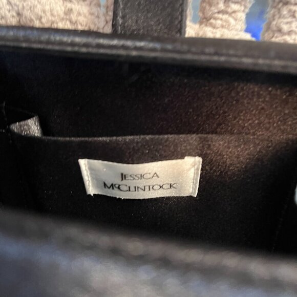 Vintage Jessica McClintock Black Satin Evening Purse - Picture 7 of 9